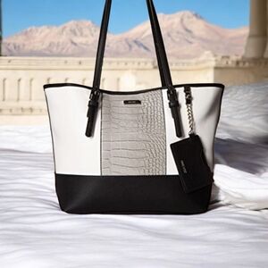 Nine West Monochrome Croc-Embossed Tote